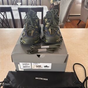 Balenciaga Olive and Black Track Sneakers